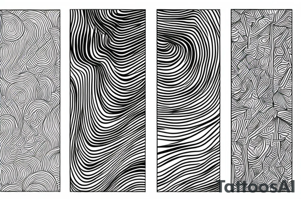 Abstract lines with ram tattoo idea