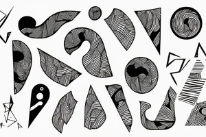 Abstract lines with ram tattoo idea