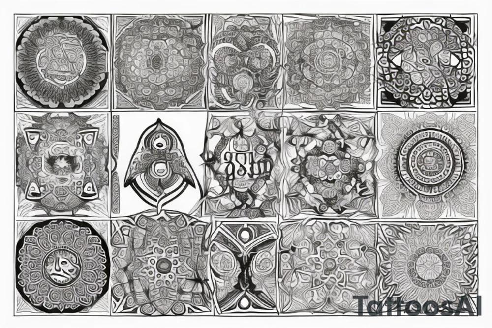 Moorish mandalas with samurai tattoo idea
