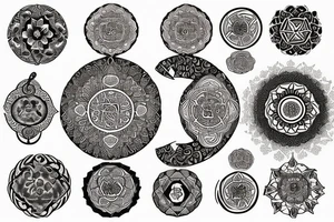 Moorish mandalas with samurai tattoo idea