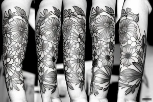 bouquet of flowers tattoo idea