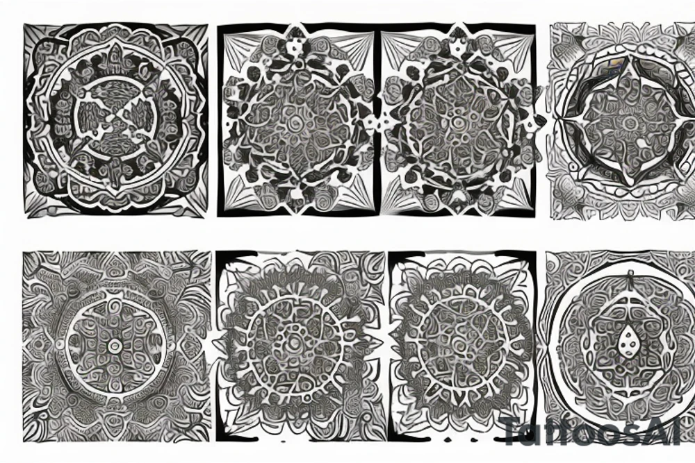 Moorish mandalas with samurai tattoo idea