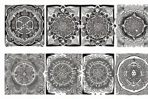Moorish mandalas with samurai tattoo idea