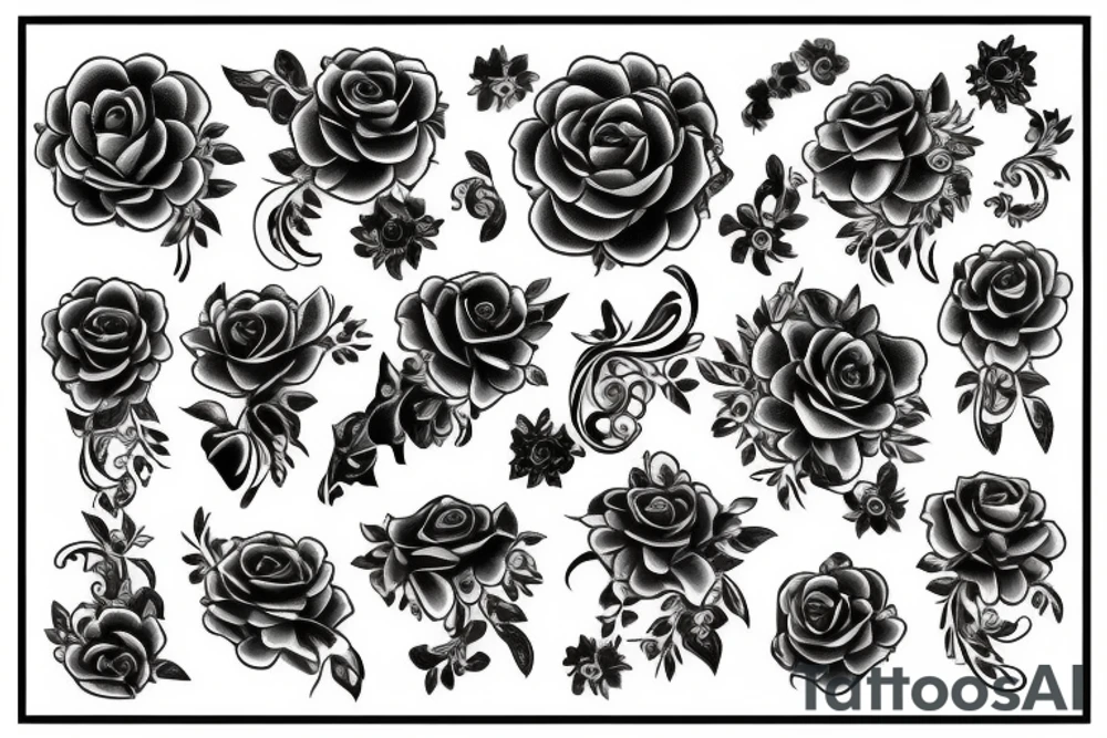 bouquet of flowers tattoo idea