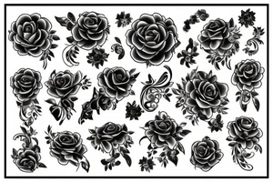 bouquet of flowers tattoo idea