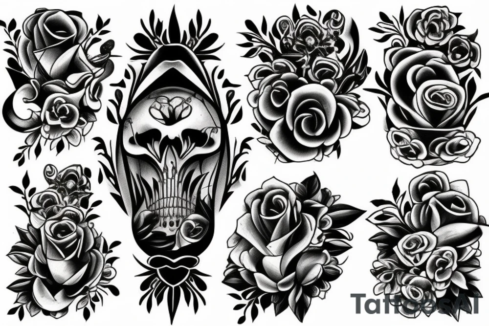 bouquet of flowers tattoo idea