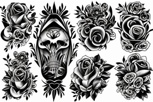 bouquet of flowers tattoo idea
