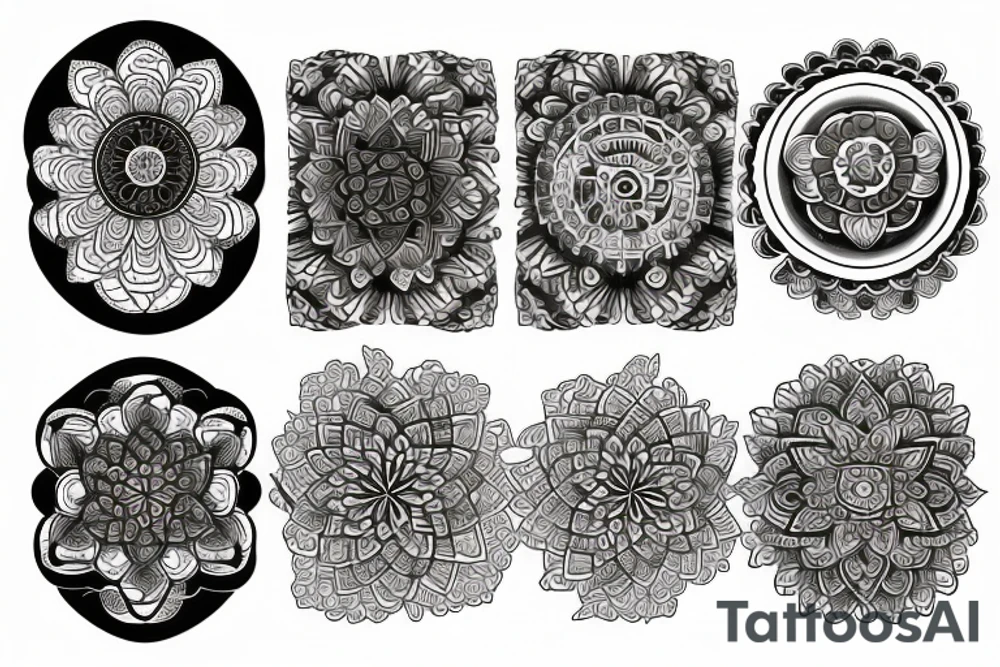 mandalas with samurai tattoo idea
