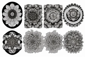 mandalas with samurai tattoo idea