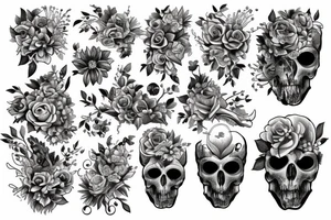 bouquet of flowers tattoo idea