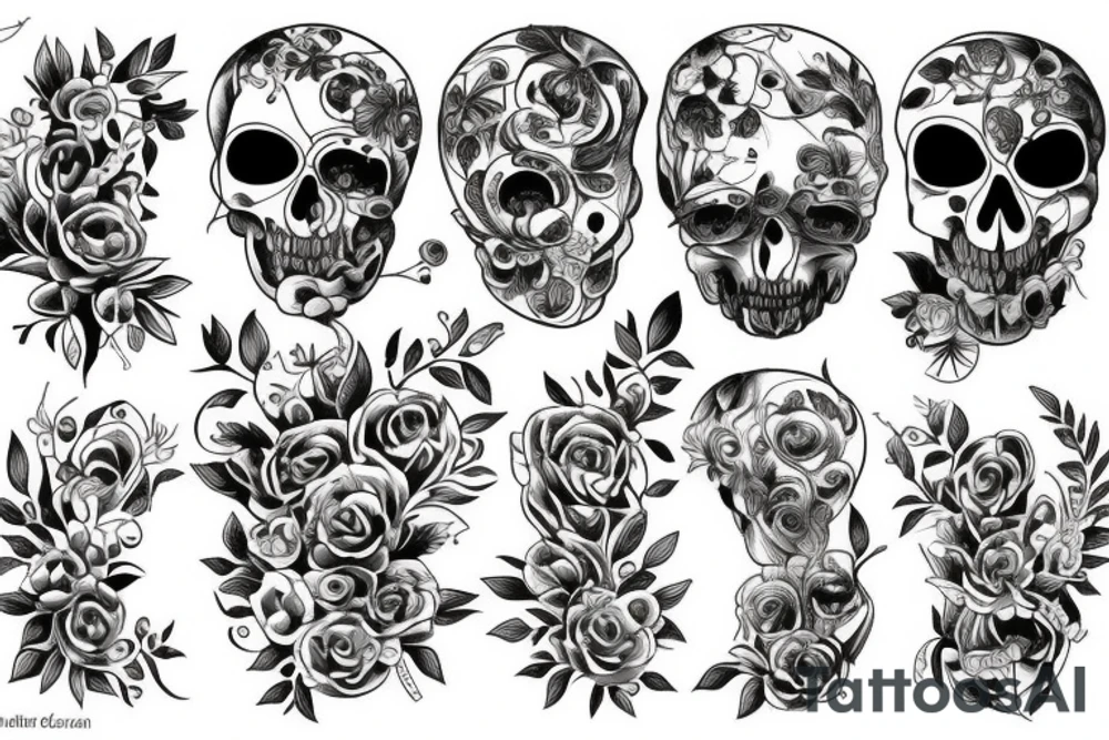 bouquet of flowers tattoo idea