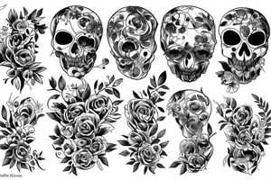 bouquet of flowers tattoo idea