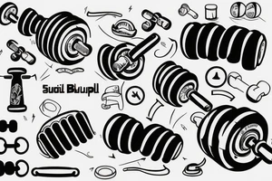 1 Realistic looking 50 pound dumbbell with shadow tattoo idea