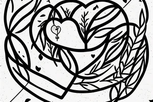 A libra made out of olive branches, with a brain and a heart on each side of the libra tattoo idea