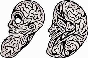 A libra with a brain and a heart on each side of the libra tattoo idea