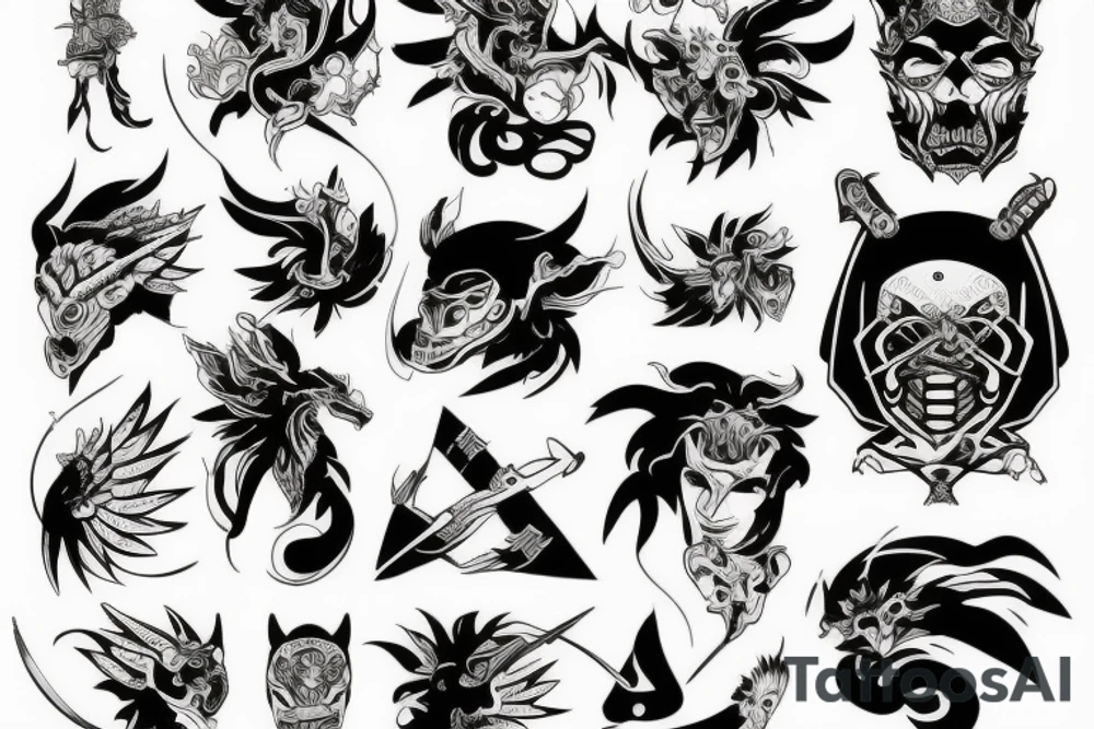 sztylet z samuraiem tattoo idea