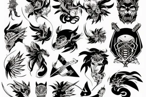 sztylet z samuraiem tattoo idea