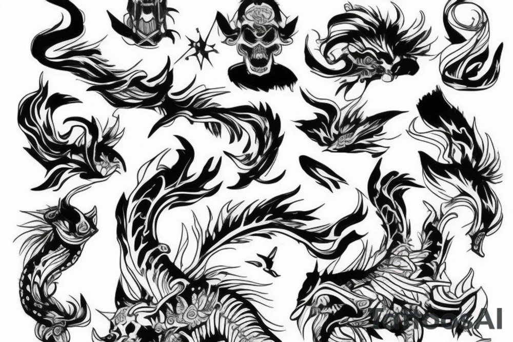 sztylet z samuraiem tattoo idea