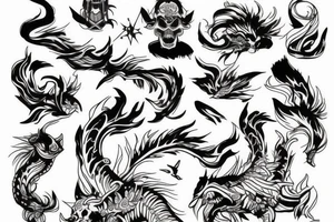 sztylet z samuraiem tattoo idea