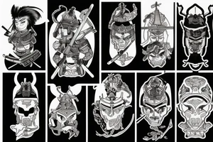 sztylet i samurai tattoo idea