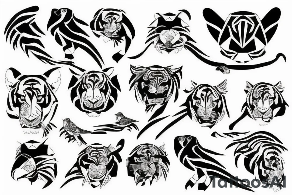 Bird Tiger tattoo idea