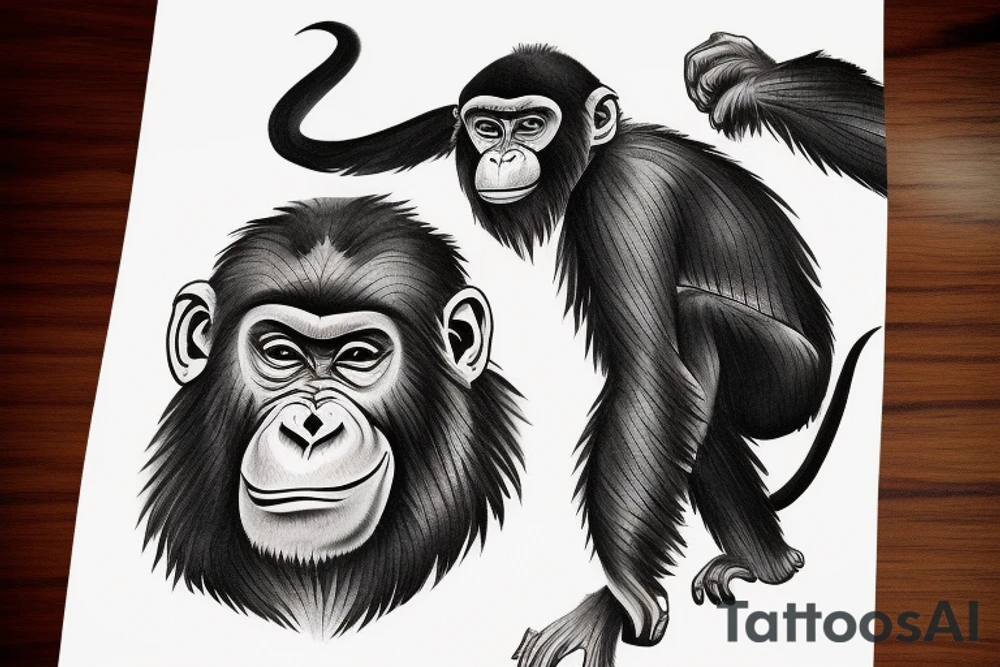 Monkey ape gorilla tattoo idea