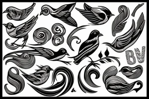 Bird waves tattoo idea