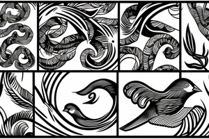 Bird waves tattoo idea