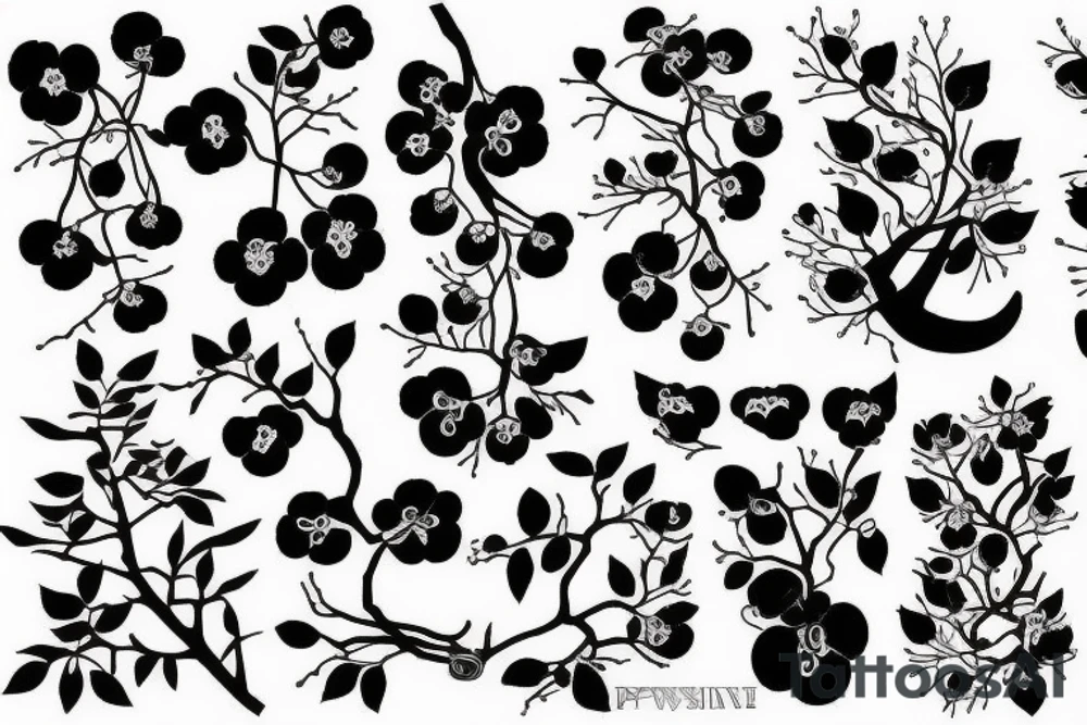 full cherry tree tattoo idea