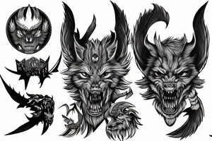 Fenrir fighting Odin tattoo idea