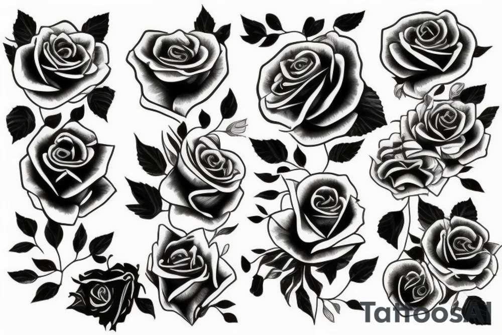 Black czy with rose tattoo idea