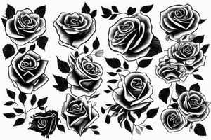 Black czy with rose tattoo idea