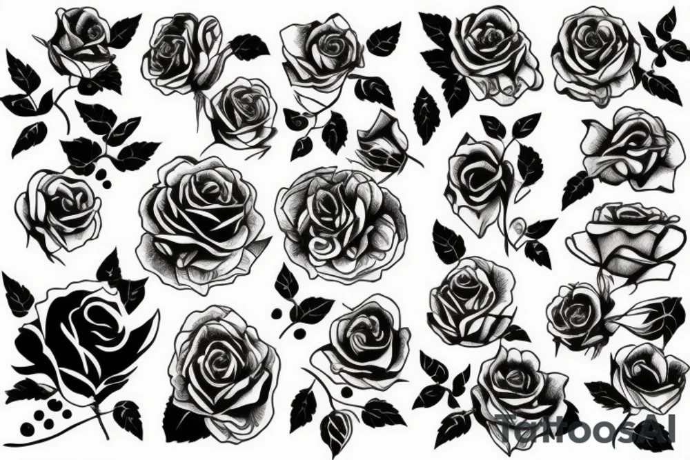 Black czy with rose tattoo idea