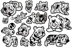 Pooh bear with Bulldog tattoo idea