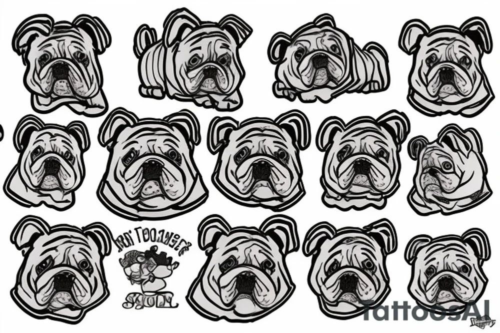 Pooh bear and Bulldog tattoo idea