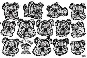 Pooh bear and Bulldog tattoo idea