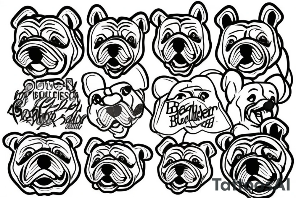 Pooh bear and Bulldog tattoo idea