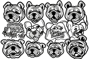 Pooh bear and Bulldog tattoo idea