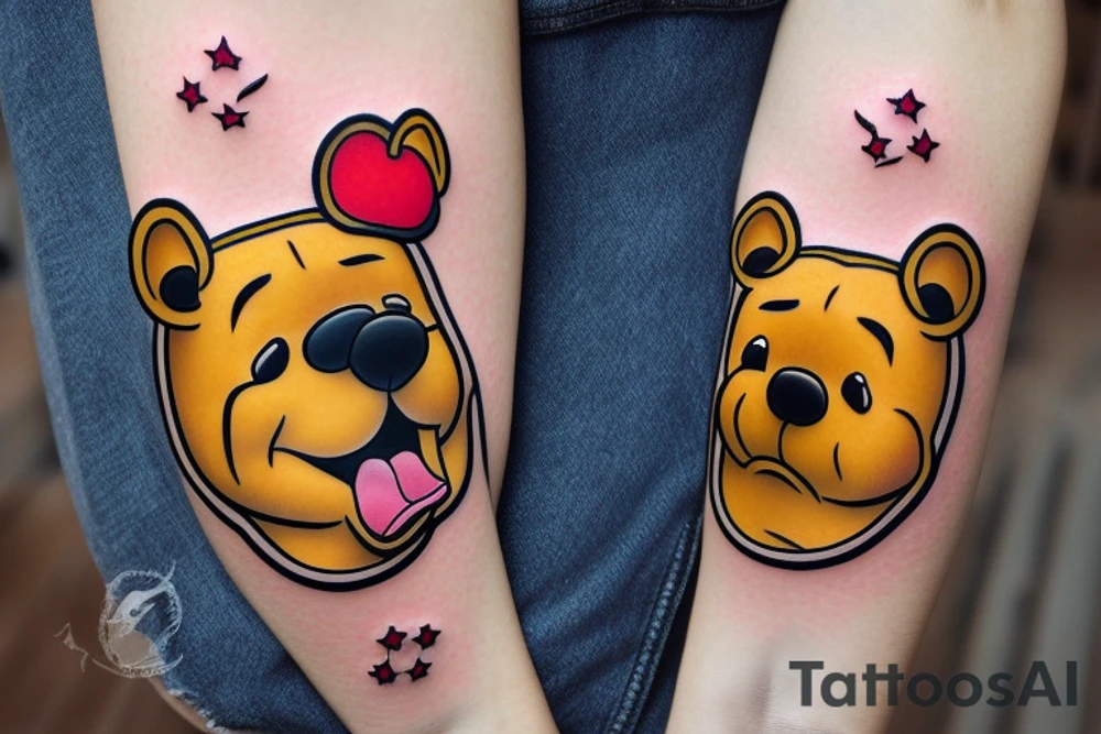 Pooh bear and a Bulldog tattoo idea