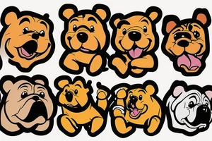 Pooh bear and a Bulldog tattoo idea