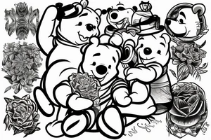 Pooh bear floating away tattoo idea
