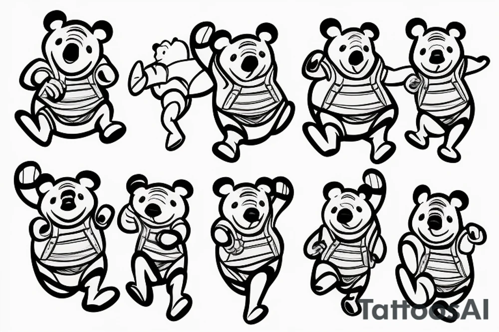 Pooh bear floating away tattoo idea