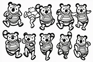 Pooh bear floating away tattoo idea