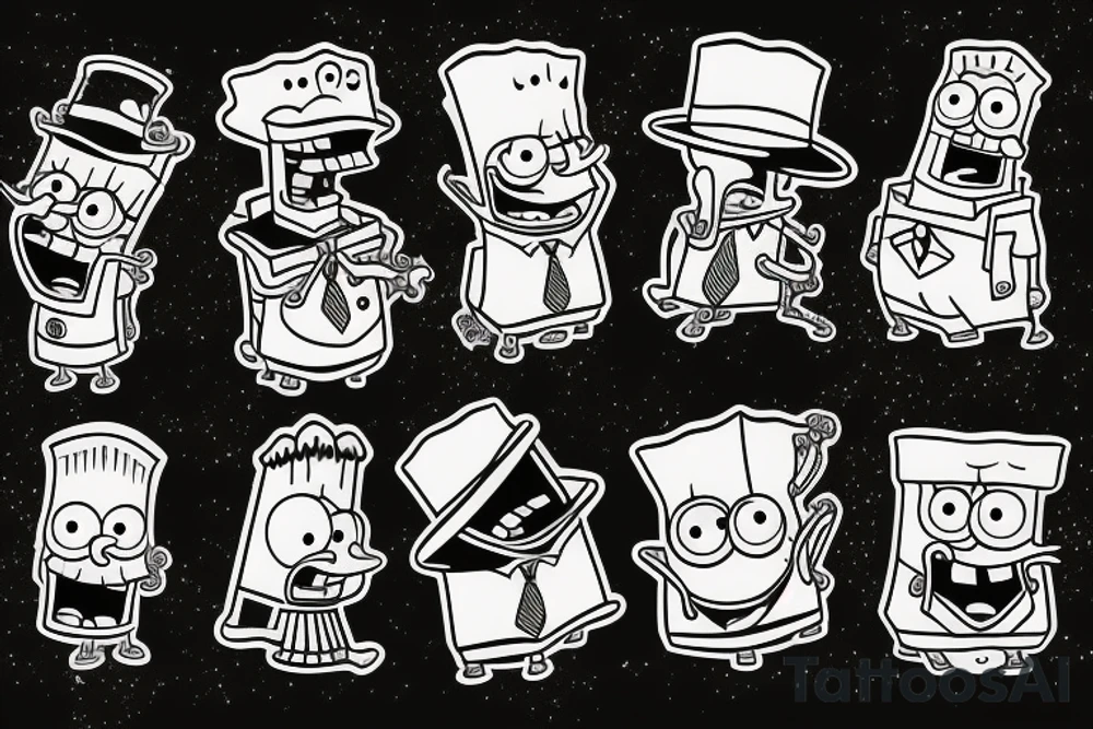 SpongeBob as a gangster tattoo idea