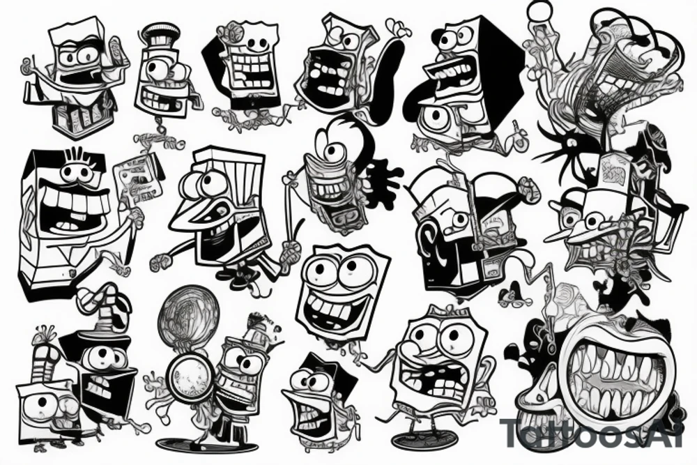 SpongeBob as a gangster tattoo idea