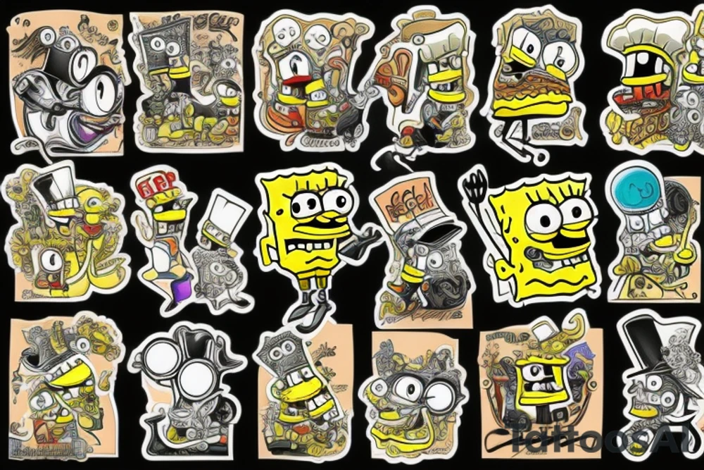 SpongeBob gangster tattoo idea
