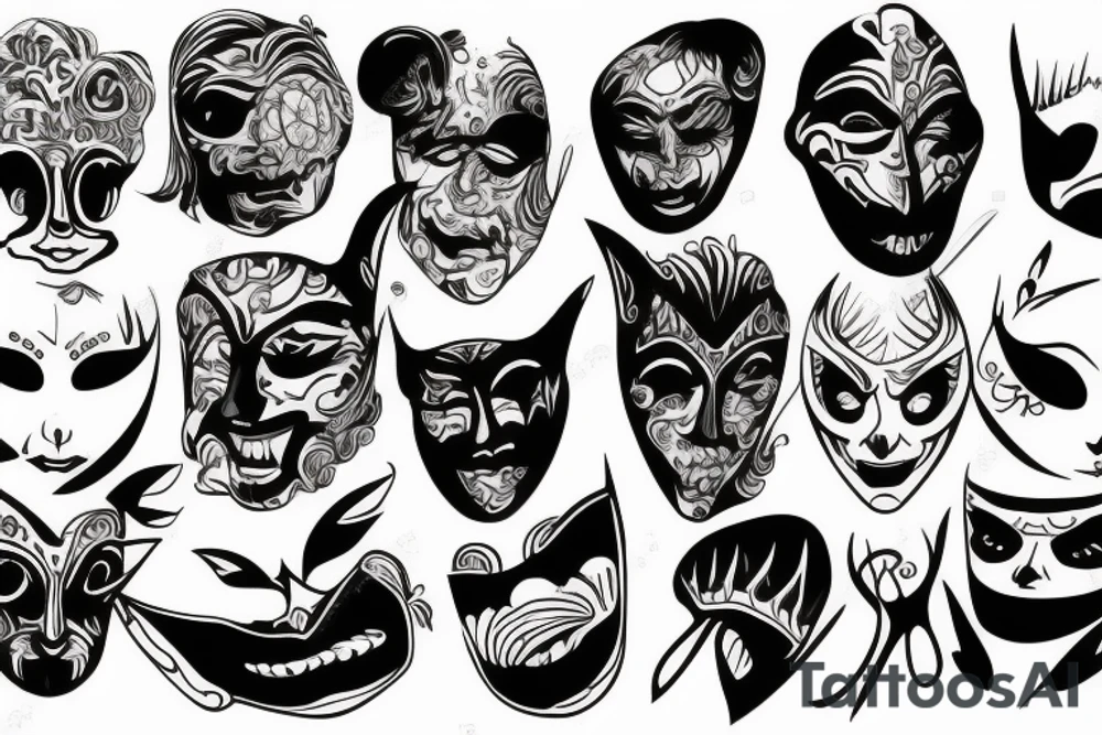 theater mask tattoo idea