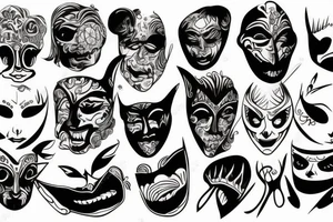 theater mask tattoo idea
