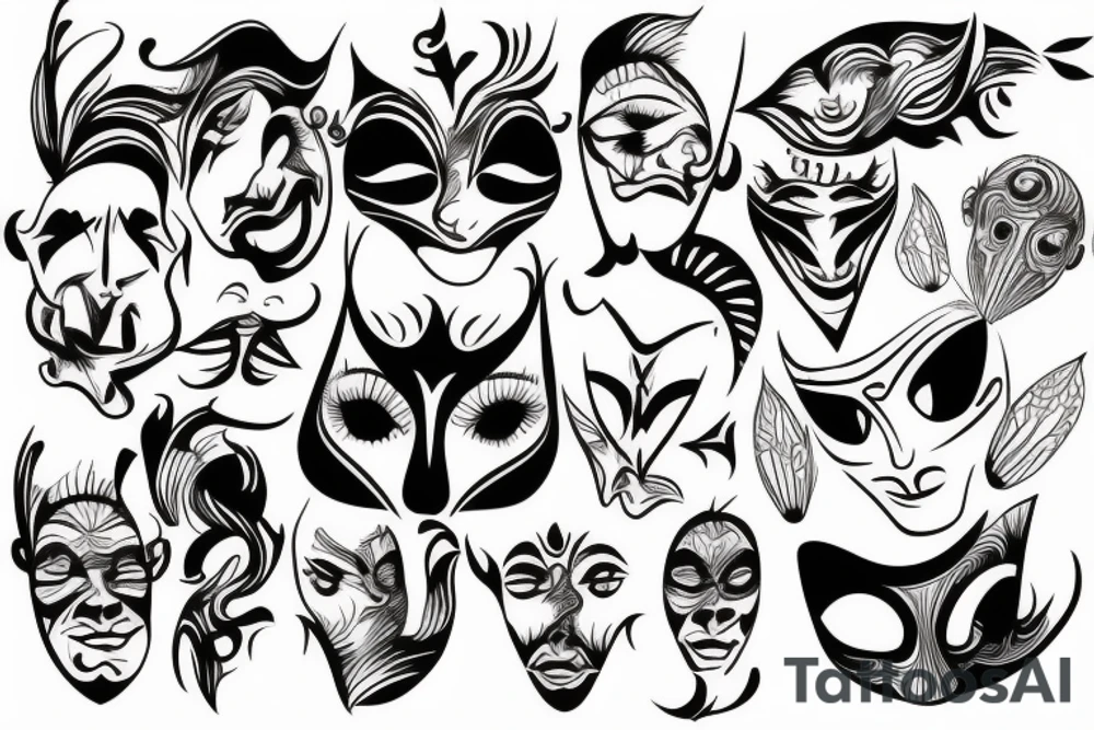 theater mask tattoo idea