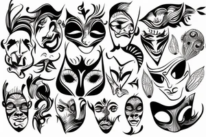 theater mask tattoo idea